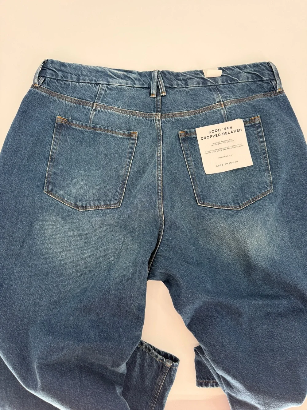 Good American Good 90s Cropped Relaxed Jeans Indigo - Size 16